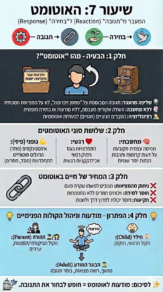 אינפוגרפיקה ההתחלה מתחילה מבפנים שיעור 7 מתאר את השלבים בצורה ויזואלית